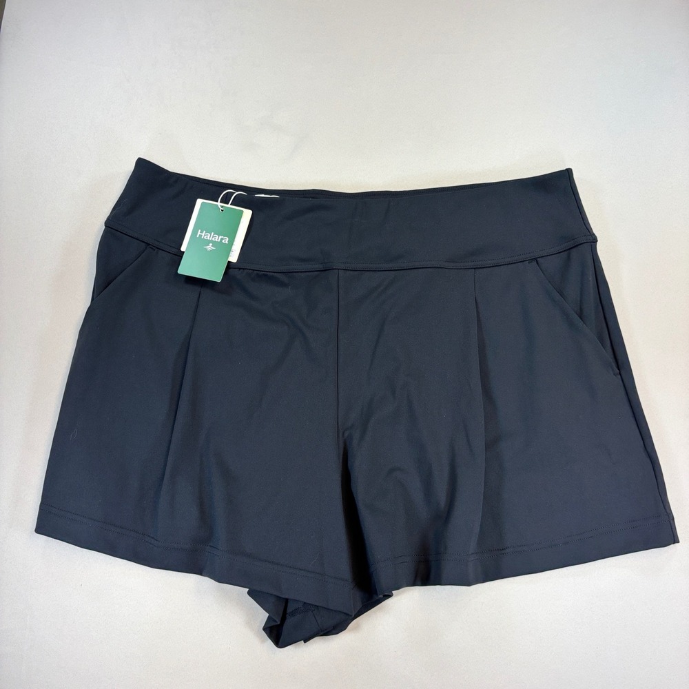 Halara Shorts Women 2X Black Athletic Golf Hiking Athleisure Pockets NWT